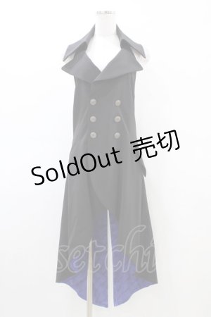 画像: Moi-meme-Moitie / 後ろ編み上げ燕尾ジレ Man ブラック H-26-03-17-1009-MO-TO-KB-ZH