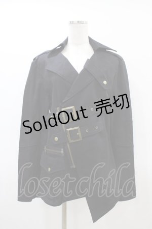 画像: BPN FOR MEN / ダブルベルトZIPジャケット  ブラック H-26-03-17-1013-GO-JA-KB-ZH