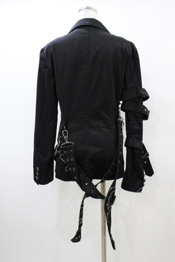 画像2: BPN FOR MEN / ベルトボンテージジャケット  ブラック H-26-03-17-1014-GO-JA-KB-ZH (2)
