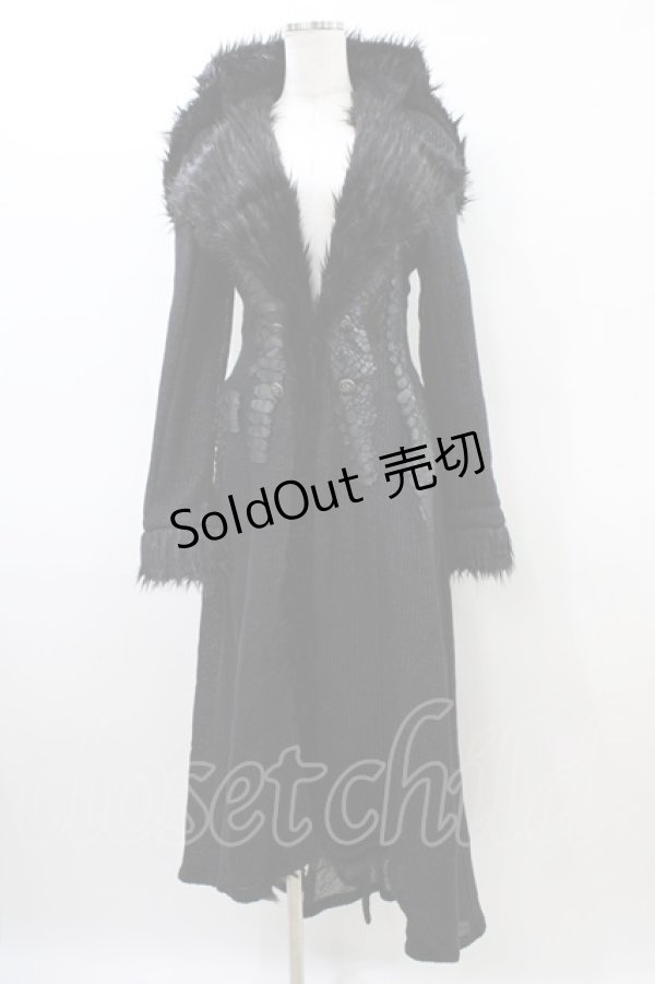 画像1: h.NAOTO / ドラゴンレザーロングコート  ブラック H-26-03-17-1016-HN-CO-KB-ZH (1)