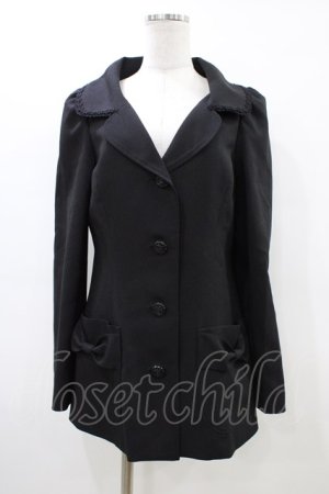 画像: MIHO MATSUDA / リボンポケットロングジャケット  黒 H-26-03-17-1017-GO-JA-KB-ZH