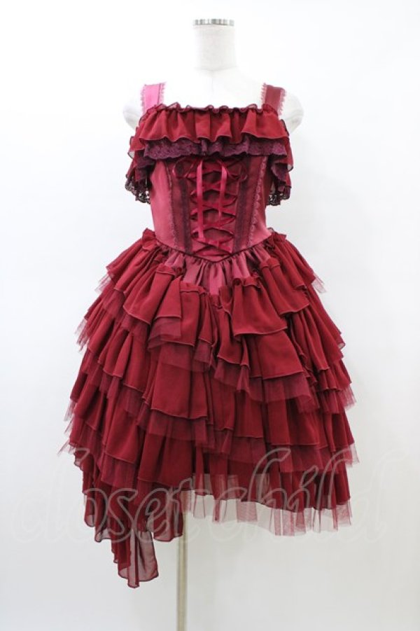 画像1: Vallee lys / ノネットジャンパースカート  ワイン H-26-03-17-1022-GO-OP-AK-ZH (1)