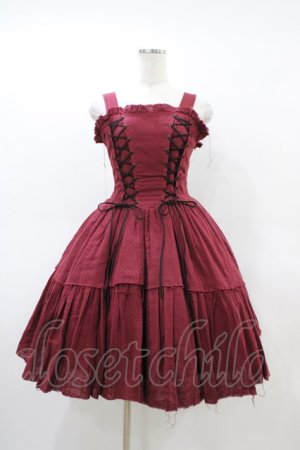 画像: ATELIER PIERROT / Midnight Reverie gauzeジャンパースカート F ワイン H-26-03-17-1023-EL-OP-KB-ZH