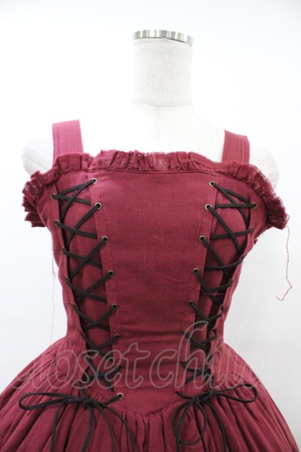 画像4: ATELIER PIERROT / Midnight Reverie gauzeジャンパースカート F ワイン H-26-03-17-1023-EL-OP-KB-ZH (4)