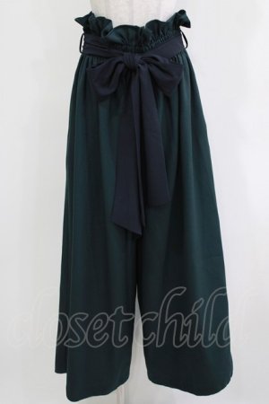 画像: Qutie Frash / ハイウエストワイドパンツ  グリーン H-26-03-18-024-QU-PA-KB-ZH