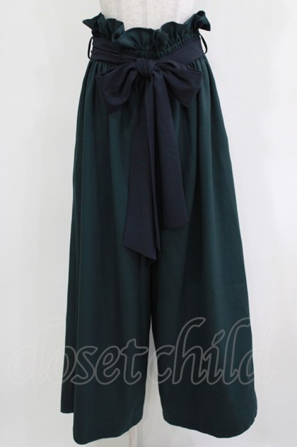 画像1: Qutie Frash / ハイウエストワイドパンツ  グリーン H-26-03-18-024-QU-PA-KB-ZH (1)