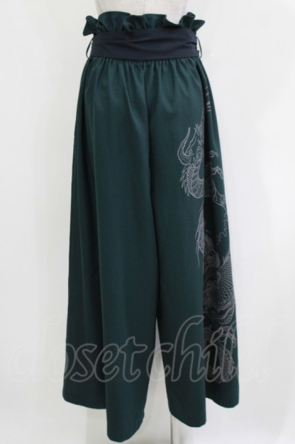 画像3: Qutie Frash / ハイウエストワイドパンツ  グリーン H-26-03-18-024-QU-PA-KB-ZH (3)