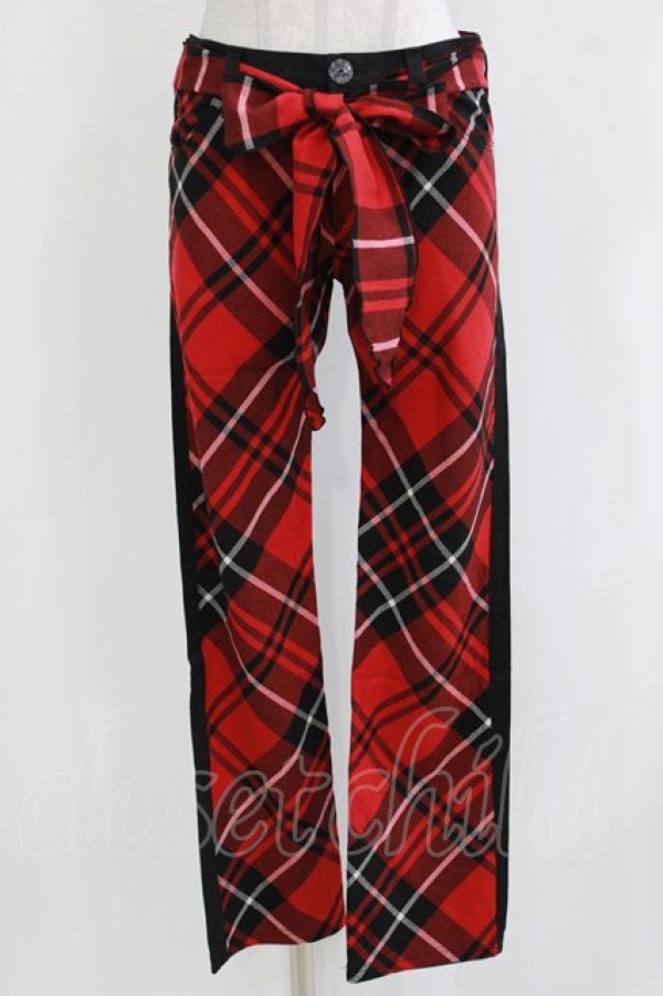 画像1: MILKBOY / チェック切替パンツ  黒×赤 H-26-03-18-025-MB-PA-KB-ZH (1)