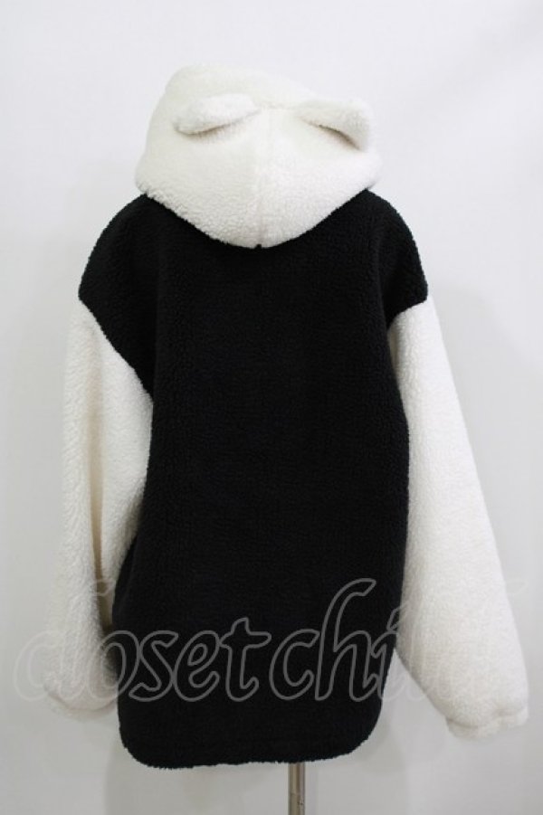 画像3: NieR Clothing / 耳付きフードバイカラーボアアウター  白×黒 H-26-03-18-029-PU-CO-KB-ZH (3)