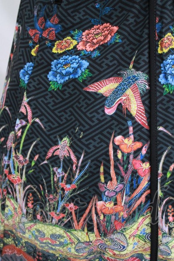 画像4: Ozz oneste / チョーカー風ホルター和柄ジャンパースカート  黒 H-26-03-18-002-OO-OP-KB-ZH (4)