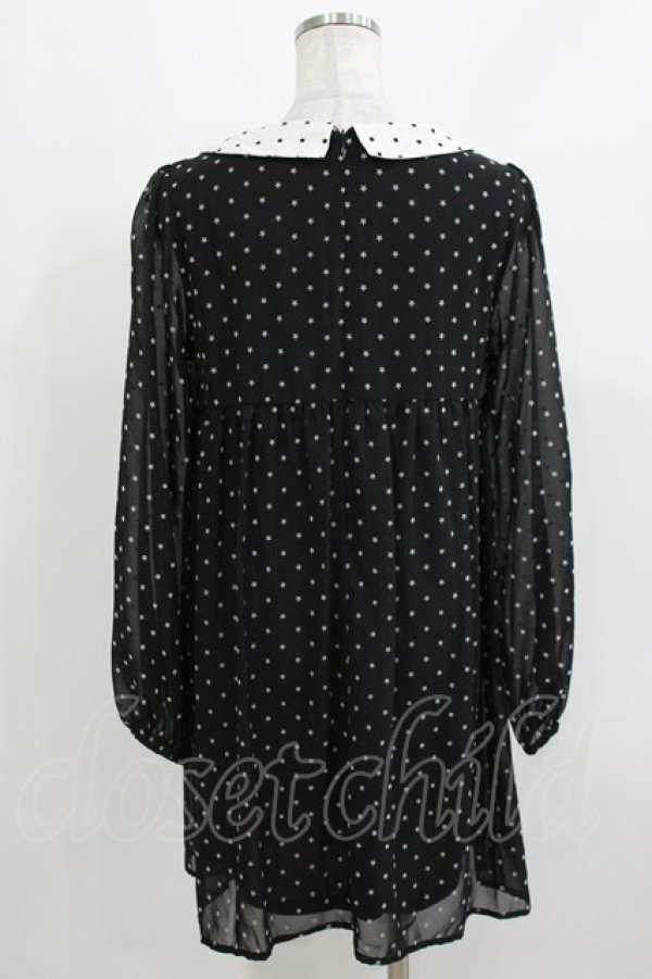 画像3: WORLD WIDE LOVE！(Rydia) / 配色スターワンピース  黒×白 H-26-03-18-032-PU-OP-KB-ZH (3)