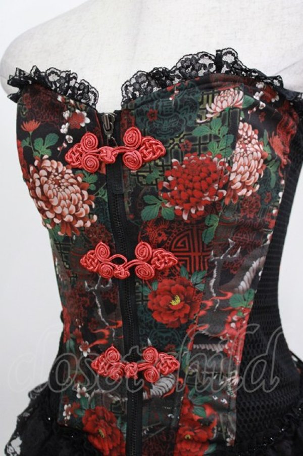 画像4: Qutie Frash / オーバーバストコルセット  黒×赤 H-26-03-18-035-QU-TO-KB-ZH (4)