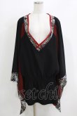 画像1: Qutie Frash / リボン帯付き着物チュニック  黒×赤 H-26-03-18-036-QU-TO-KB-ZH (1)