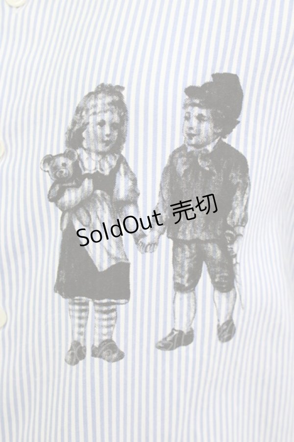 画像4: MILKBOY / ヘンゼルAndグレーテルシャツ  ストライプ(サックス) H-26-03-18-038-MB-BL-KB-ZH (4)