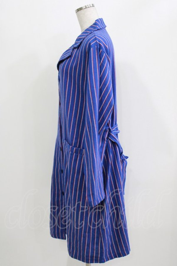 画像2: Drug Honey / ストライプロングジャケット  青 H-26-03-18-041-PU-JA-KB-ZH (2)