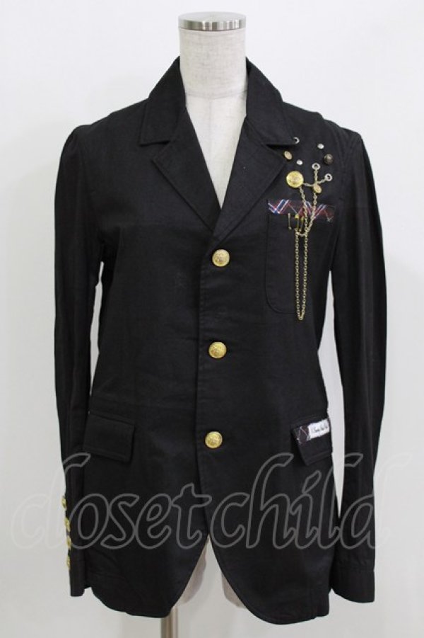 画像1: h.ANARCHY / スカルプリントボタンジャケット  黒 H-26-03-18-042-HN-JA-KB-ZH (1)