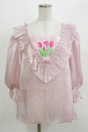 画像: Candy Stripper / CHULIP ORGANDIEブラウス  ピンク H-26-03-18-044-PU-BL-KB-ZH