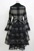 画像3: MARBLE / レースバッスル風チェックコート  黒 H-26-03-18-003-GO-CO-KB-ZH (3)