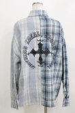 画像3: NieR Clothing / 切替チェックシャツ  ブルー H-26-03-18-046-PU-BL-KB-ZH (3)