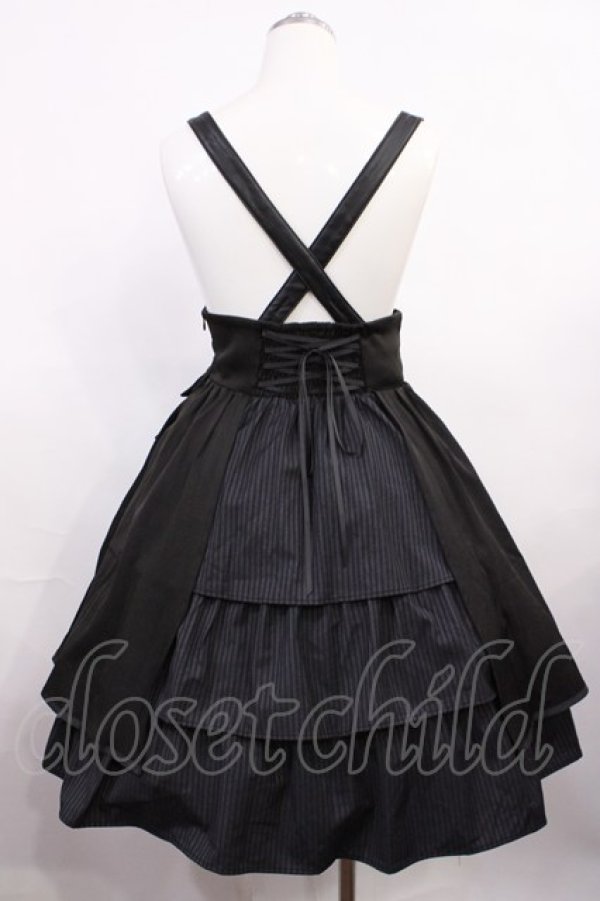 画像2: m petit by misako / TT*AOKストライプジャンパースカート L ブラウン H-26-03-18-1005-LO-OP-NS-ZH (2)