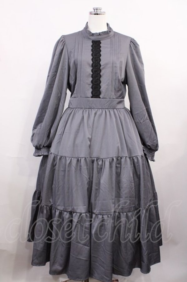 画像1: m petit by misako / AM*レースティアードワンピース L グレー H-26-03-18-1007-LO-OP-NS-ZH (1)