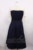 画像2: axes femme / ローズ刺繍ドッキングワンピース M ネイビー H-26-03-18-1011-AX-OP-NS-ZH (2)
