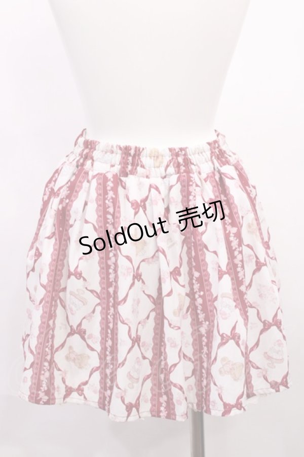 画像2: LIZ LISA / リボンベアー柄スカパン Free オフ/レッド H-26-03-18-1022-LO-PA-NS-ZH (2)