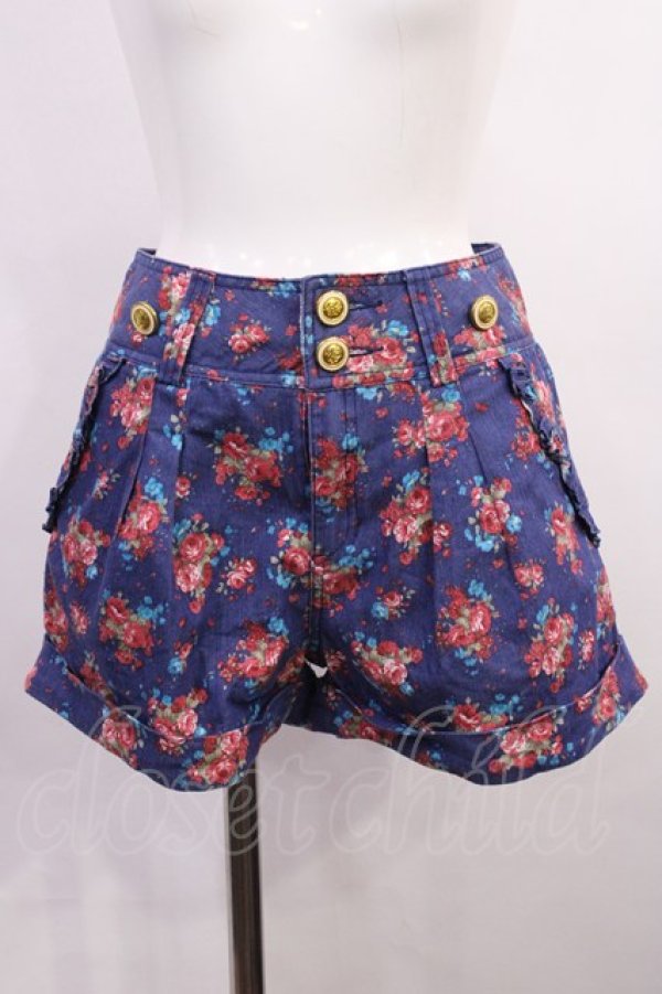 画像1: LIZ LISA / 花柄ショートパンツ Free ブルー H-26-03-18-1023-LO-PA-NS-ZH (1)