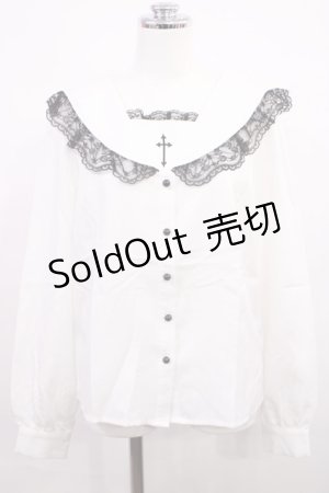 画像: MA*RS / 胸当て付きクロス刺繍セーラーブラウス Free オフ H-26-03-18-1031-EL-BL-NS-ZH