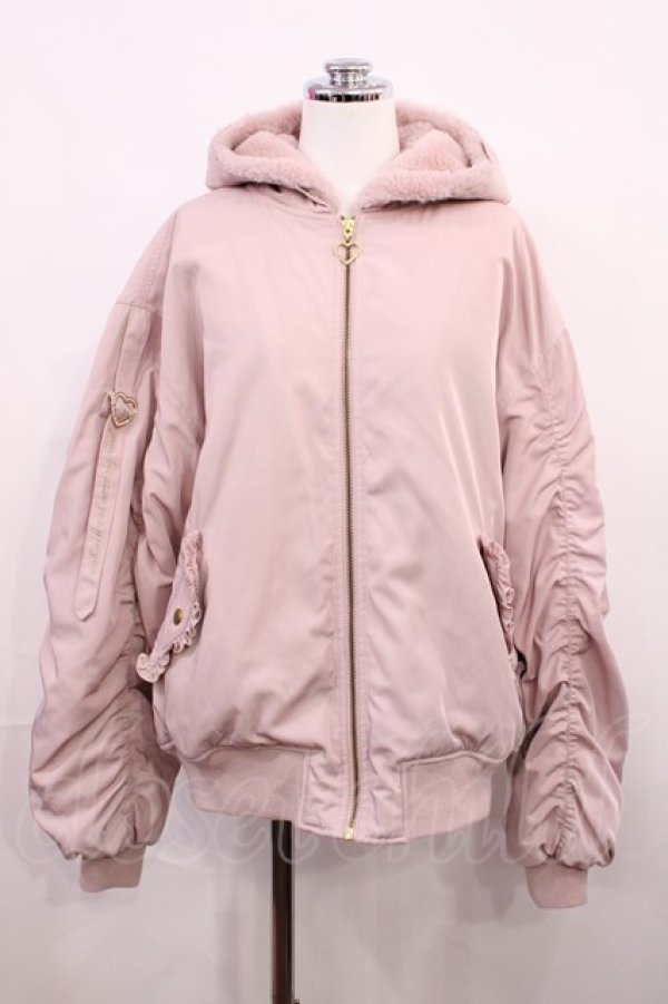 画像1: LIZ LISA / 2WAYファーフード中綿ブルゾン Free ピンク H-26-03-18-1035-LO-CO-NS-ZH (1)