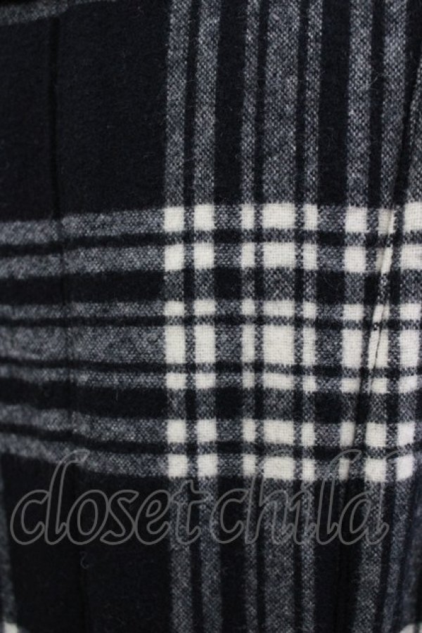 画像4: MARBLE / レースバッスル風チェックコート  黒 H-26-03-18-003-GO-CO-KB-ZH (4)