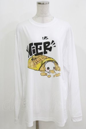 画像: meltyglow / プリントロングトップス XL 白 H-26-03-18-052-PU-TO-KB-ZH