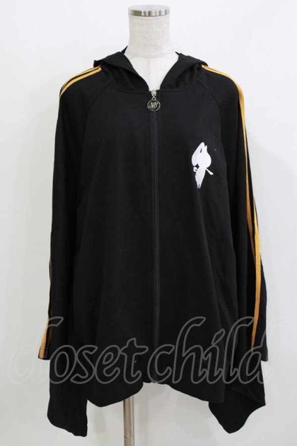 画像1: NieR Clothing / 着物風袖ORANGE LINE ZIP OUTER  黒 H-26-03-18-058-PU-TO-KB-ZH (1)