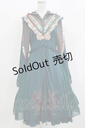 画像: Ozz oneste / 和チャイナフードワンピース  グリーン H-26-03-18-005-OO-OP-KB-ZH