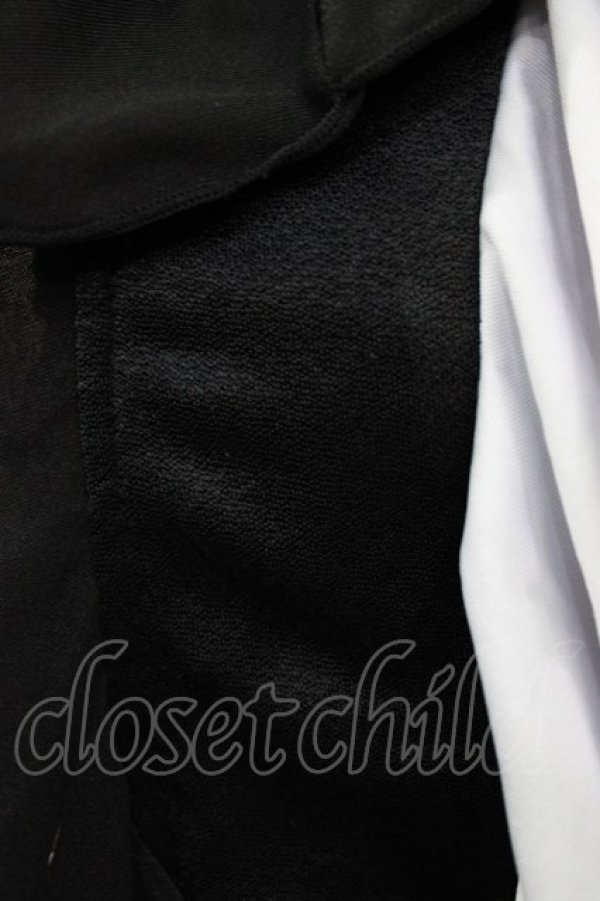 画像5: NiNE. / 異素材切替フリルボレロ  黒×白 H-26-03-18-063-PU-TO-KB-ZH (5)