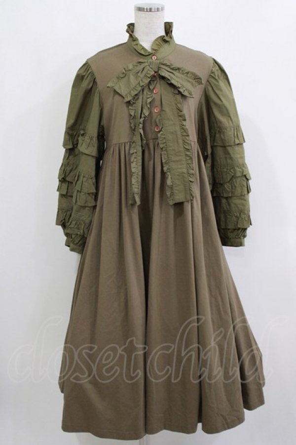 画像1: Candy Stripper / ADDICTED TO YOU DRESS  カーキ H-26-03-18-006-PU-OP-KB-ZH (1)