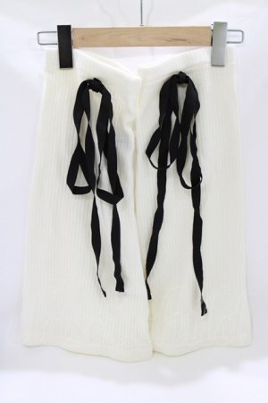 画像: MILK / Wrap Ribbonレッグウォーマー  白 H-26-03-18-079-ML-ZA-KB-ZH