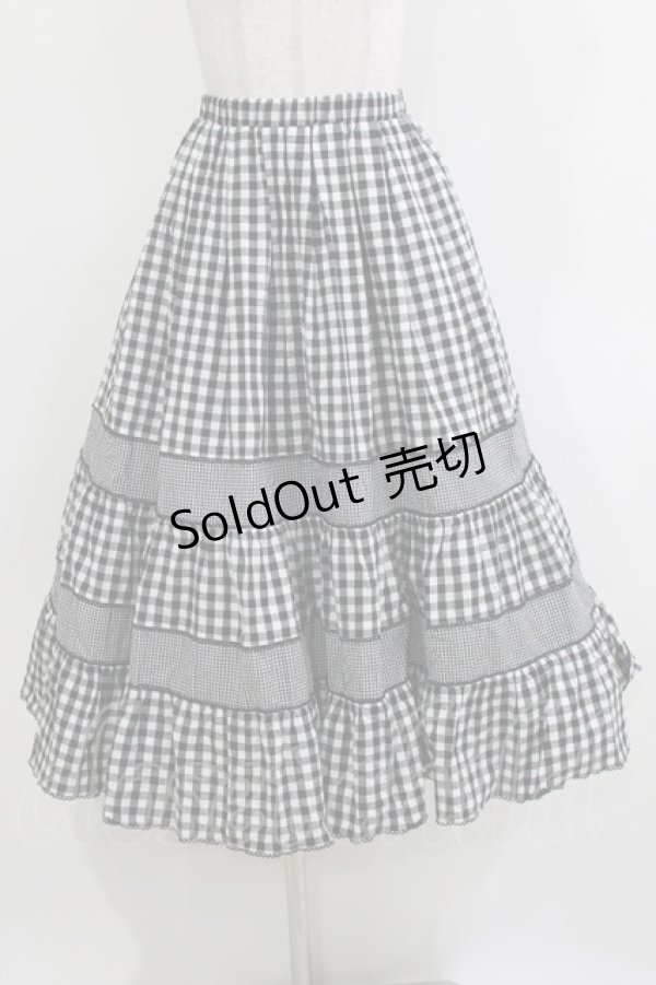 画像1: merry jenny / イレギュラーチェックスカート  ブラック H-26-03-18-008-LO-SK-KB-ZH (1)