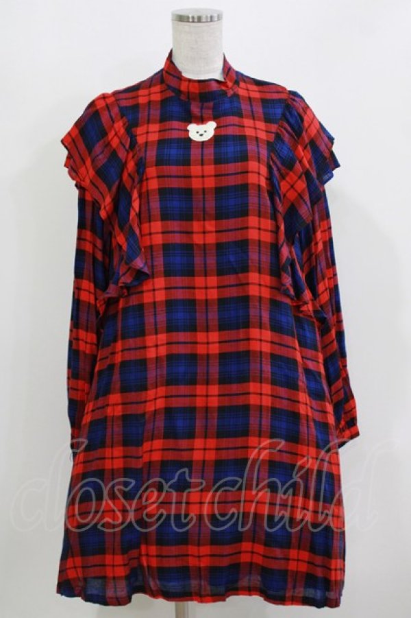 画像1: Candy Stripper / GLUMLY BEAR CHECK ONE-PIECE 2(M) RED H-26-03-18-010-PU-OP-KB-ZH (1)