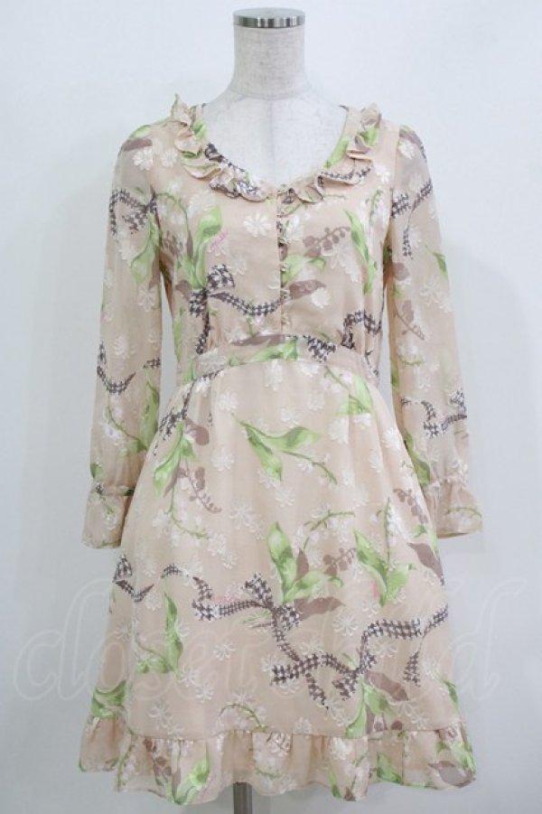 画像1: MILK / Lilybellシアードレス  ハニーベージュ H-26-03-18-013-ML-OP-KB-ZH (1)