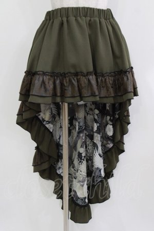 画像: Qutie Frash / 後ろロングスカート  カーキ H-26-03-18-015-QU-SK-KB-ZH