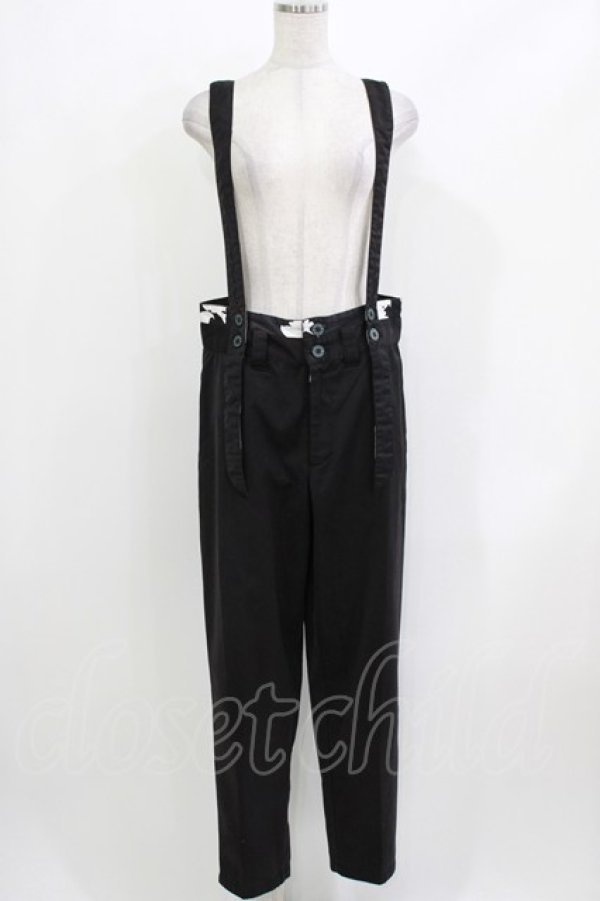 画像1: MINT NeKO / サス付センタープレスパンツ  黒 H-26-03-18-023-HN-PA-KB-ZH (1)