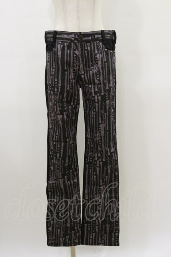 画像1: SEX POT ReVeNGe / プリント切替パンツ M 黒 H-26-03-20-040-SP-PA-KB-ZH (1)