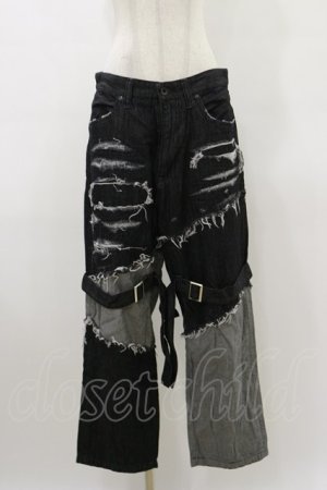 画像: CIVARIZE / ワイドシルエットボンテージパンツ  ブラック H-26-03-20-041-GO-PA-KB-ZH