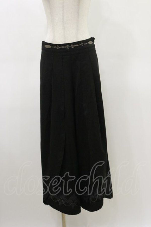 画像1: Rozen Kavalier / 裾プリントワイドパンツ  ブラック H-26-03-20-042-OO-PA-KB-ZH (1)