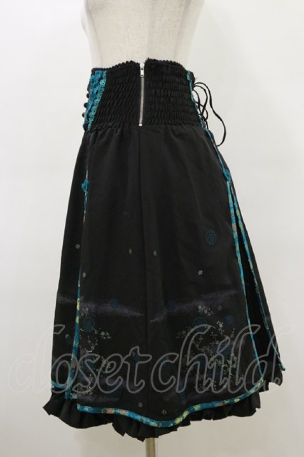 画像3: Ozz oneste / 和チャイナレイヤードスカート  黒×緑 H-26-03-20-044-OO-SK-KB-ZH (3)