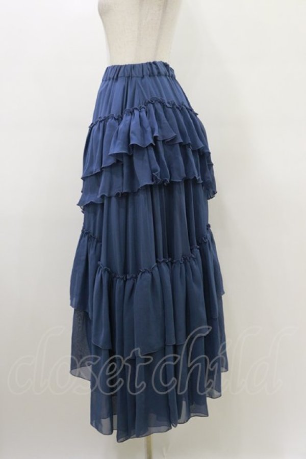 画像3: Sheglit / "Empress"ロングフリルスカート  ダルブルー H-26-03-20-045-EL-SK-KB-ZH (3)
