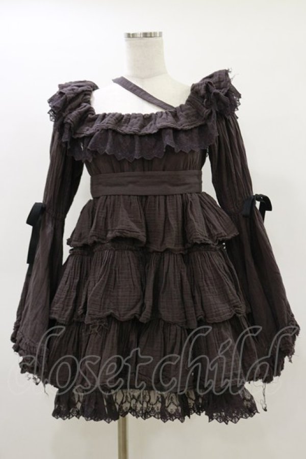 画像1: Vallee lys / Coquelicot Dress -gauze-  グレー H-26-03-20-049-GO-OP-KB-ZH (1)