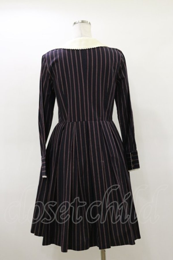 画像2: Leur Getter / レジメンストライプワンピース  ネイビー H-26-03-20-052-LU-OP-KB-ZH (2)
