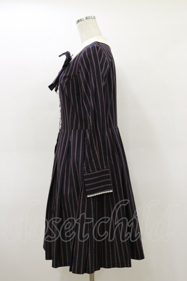 画像3: Leur Getter / レジメンストライプワンピース  ネイビー H-26-03-20-052-LU-OP-KB-ZH (3)